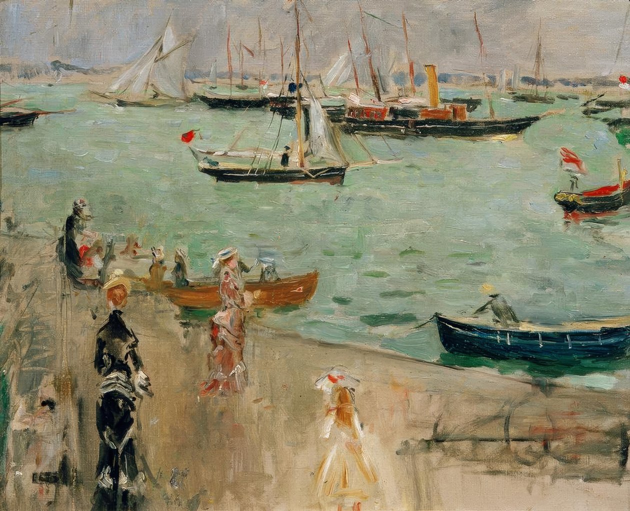 Vista del Solent (Isla de Wight) o Marina en Inglaterra de Berthe Morisot