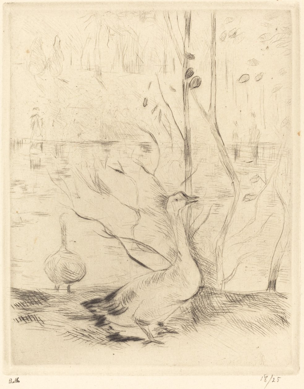 Paseo en el bosque de Boulougne, 1888-1890 de Berthe Morisot
