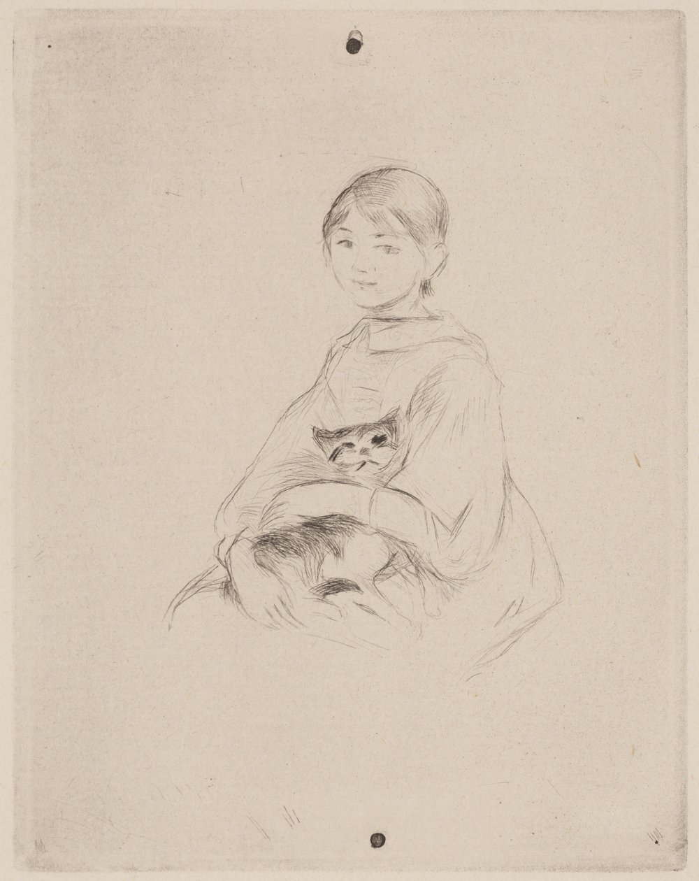 Niña con gato (Julie Manet) de Berthe Morisot