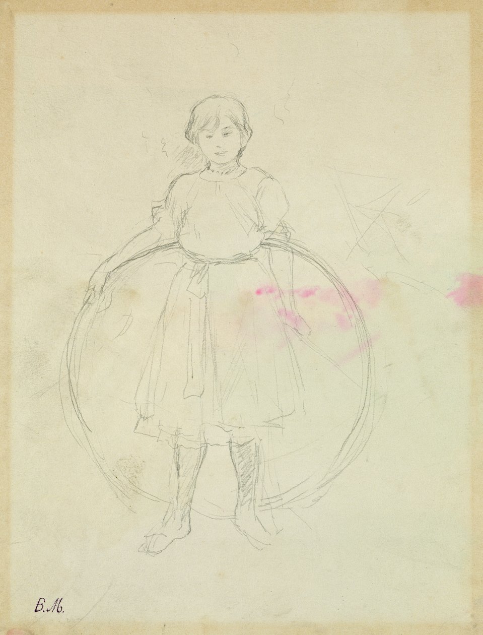 Niña joven con un aro, 1888 de Berthe Morisot