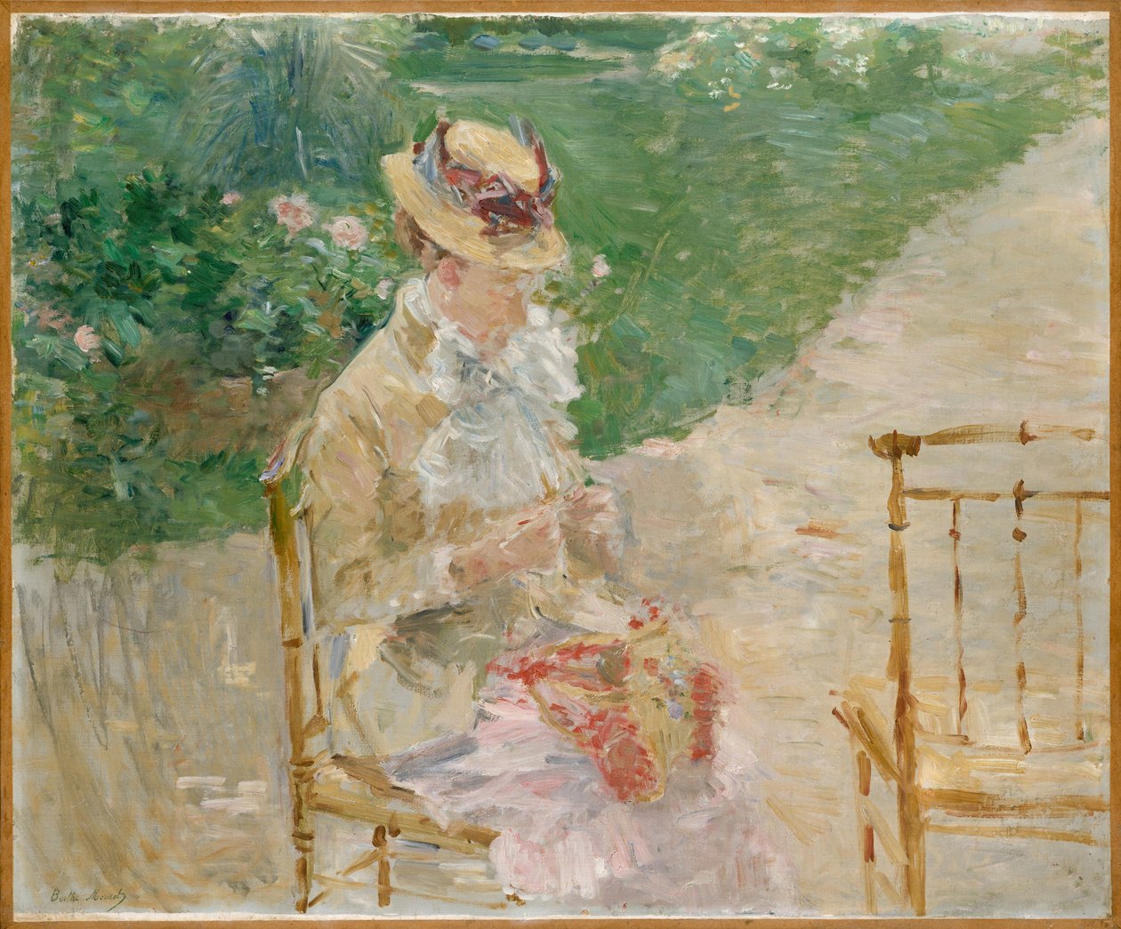 Joven Mujer Tejiendo, c.1883 de Berthe Morisot
