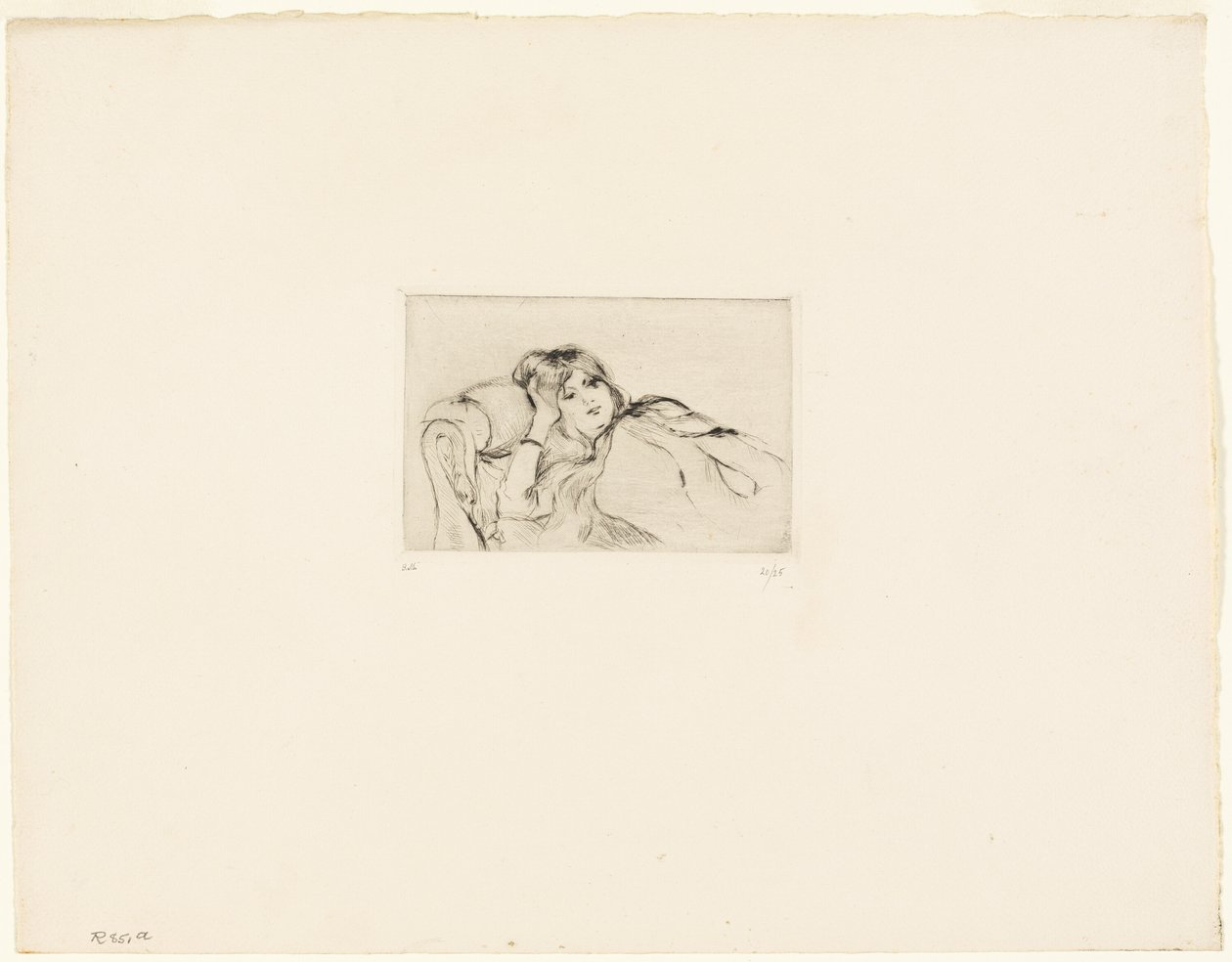 Mujer joven descansando de Berthe Morisot