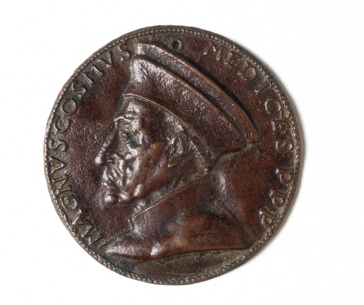 Medalla que representa a Cosimo el Grande: anverso de Bertoldo di Giovanni