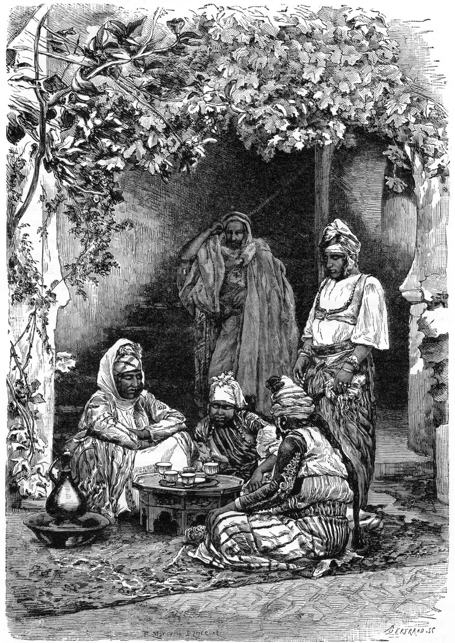 Una familia árabe de Tlemcen, Argelia, c1890 de Auguste Bertrand