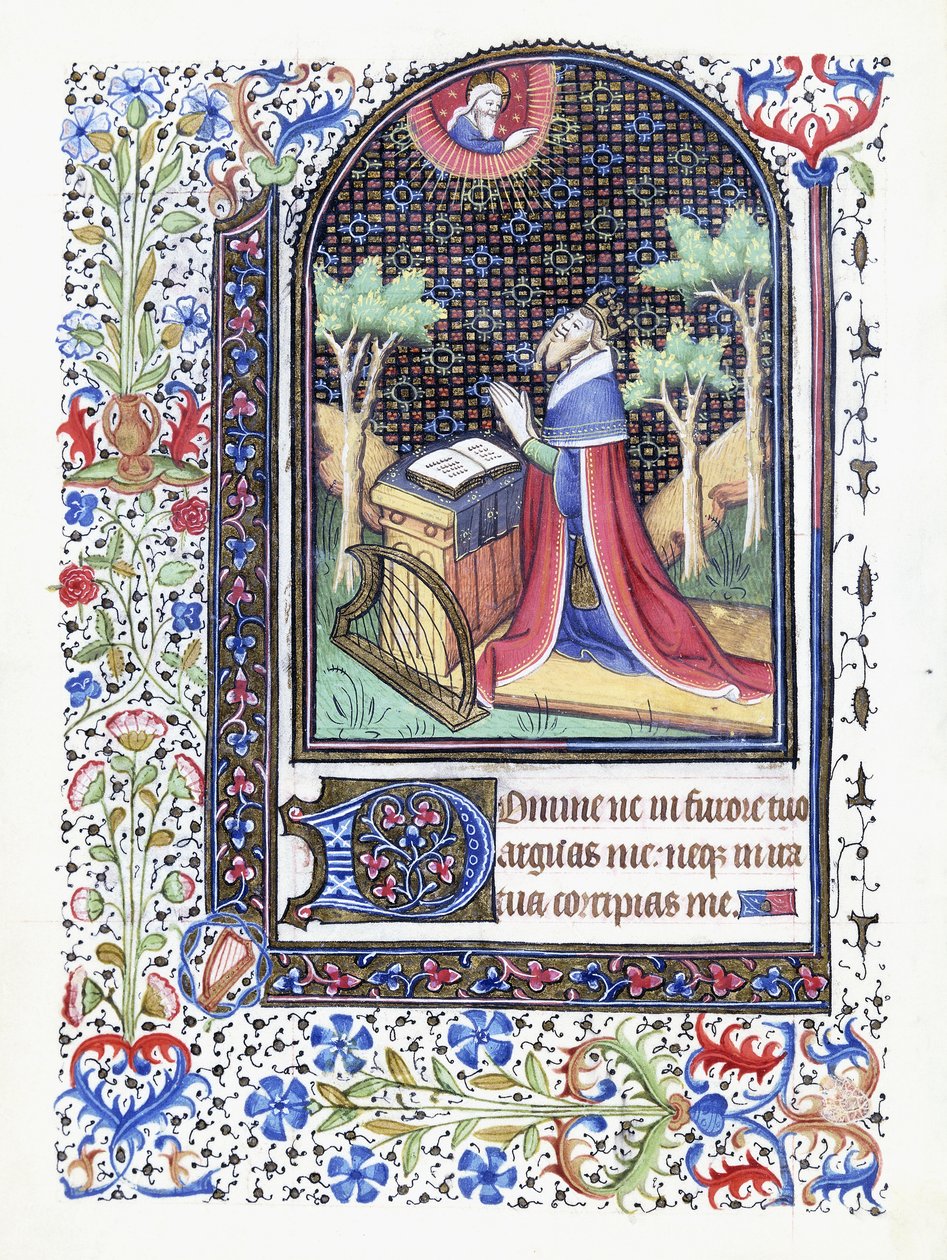 David en oración, c.1460 de Besancon School