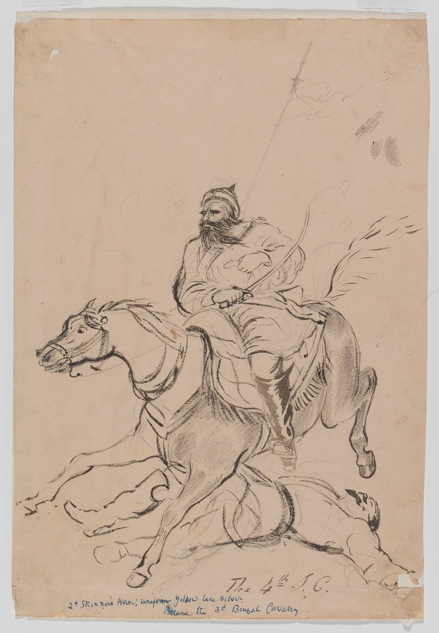El 4º de Caballería Irregular, c.1845 (acuarela) de Bethune Donald Grant