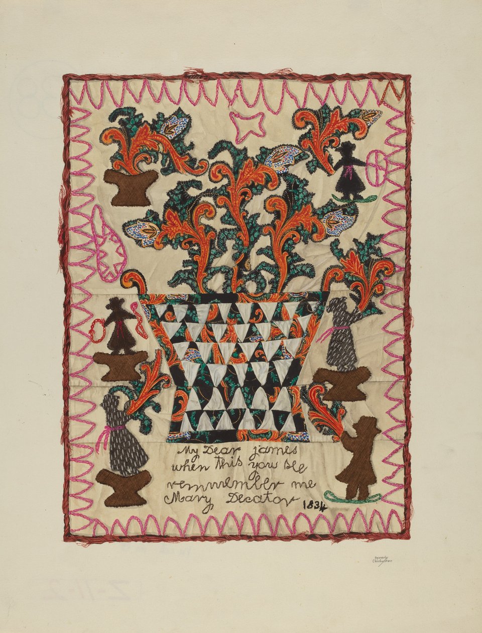 Panel de Lino Apliqué de Beverly Chichester