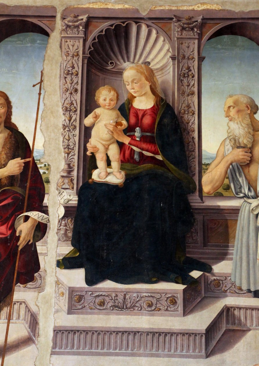 La Virgen y el Niño entronizados con los santos Juan Bautista y Jerónimo de Biagio d