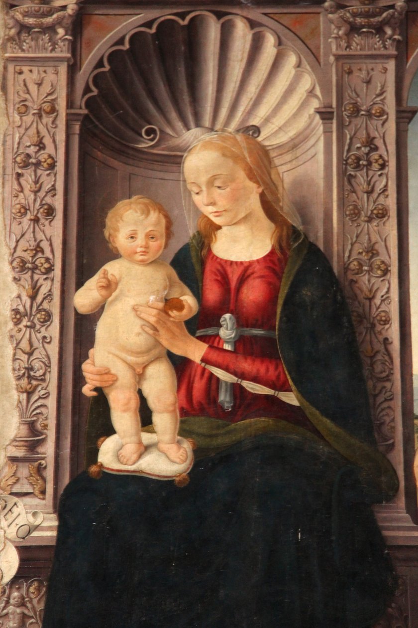 La Virgen y el Niño entronizados con los santos Juan Bautista y Jerónimo de Biagio d