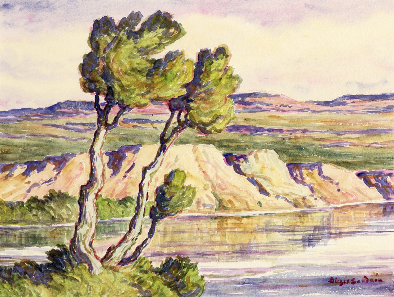 Kansas Creek (acuarela sobre papel) de Birger Sandzen