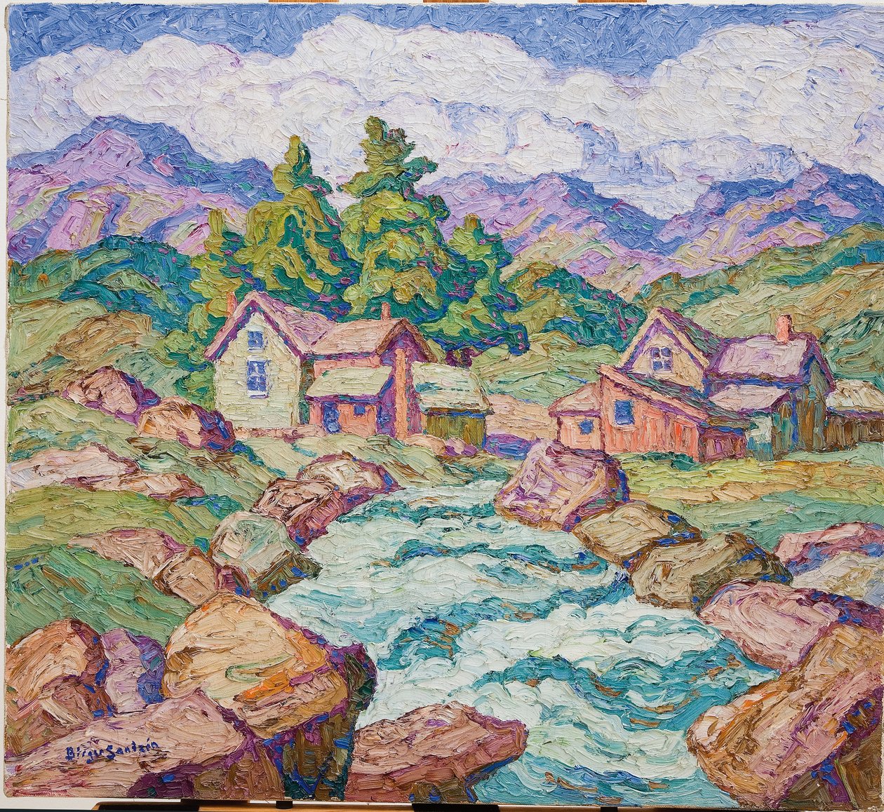 Mountain Village, Georgetown, Colorado (óleo sobre lienzo) de Birger Sandzen