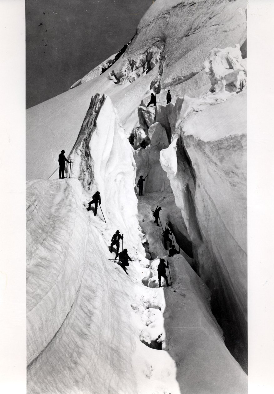 Escaladores ascendiendo el Mont Blanc, c.1860 de Bisson Freres Studio