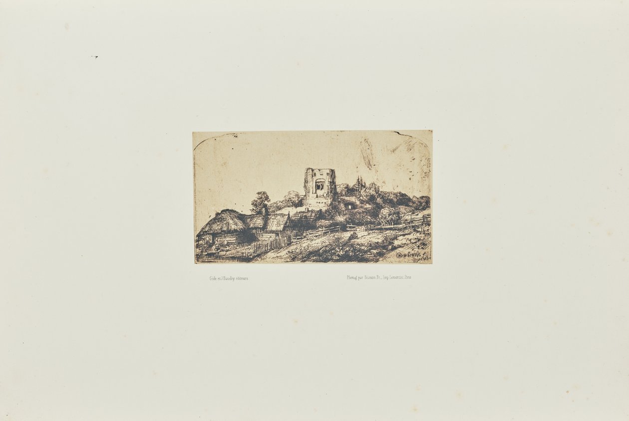 [Paisaje con una torre cuadrada] de Bisson Frères
