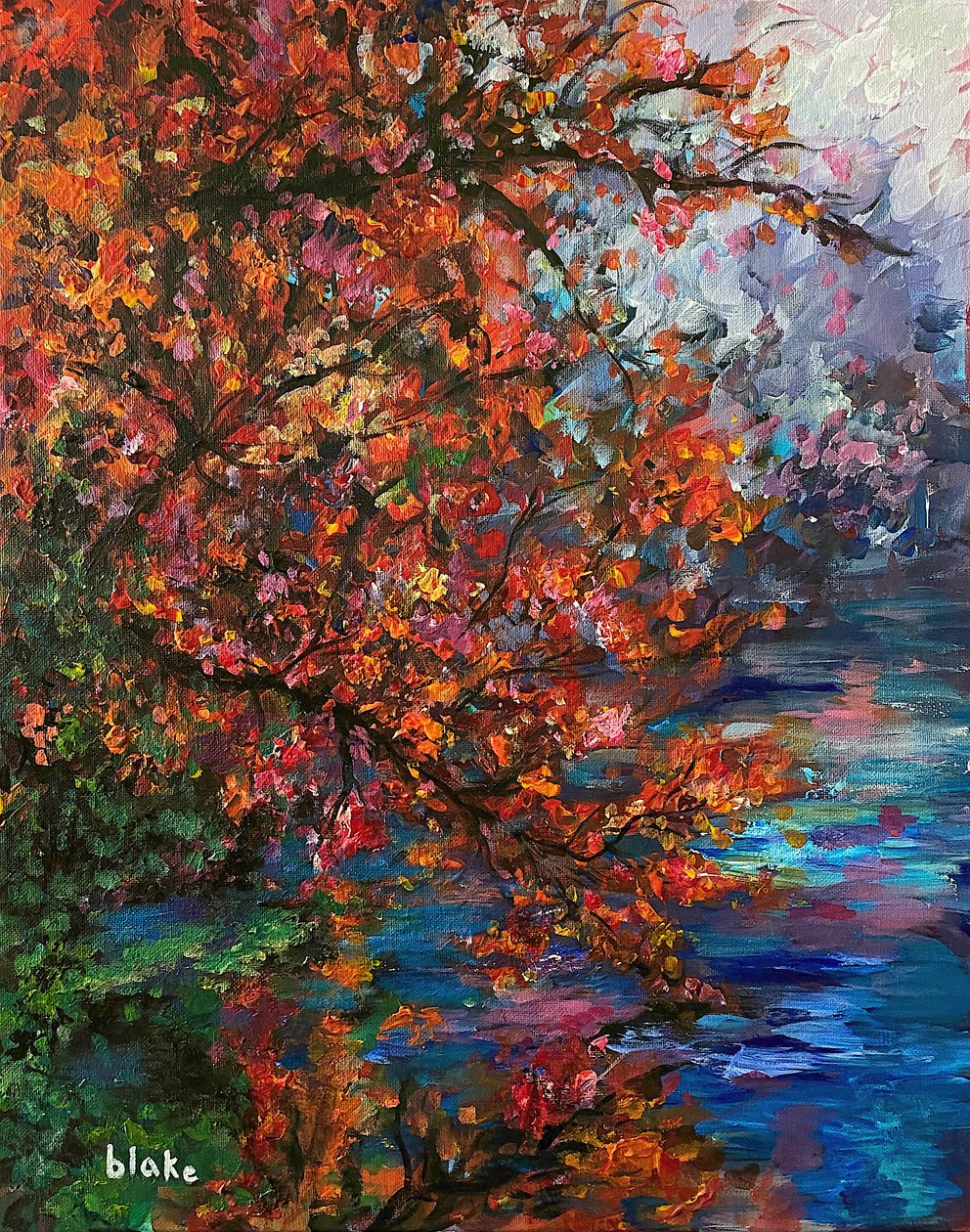 Autumn River, c.2021 (Acrílico sobre lienzo) de Blake Munch