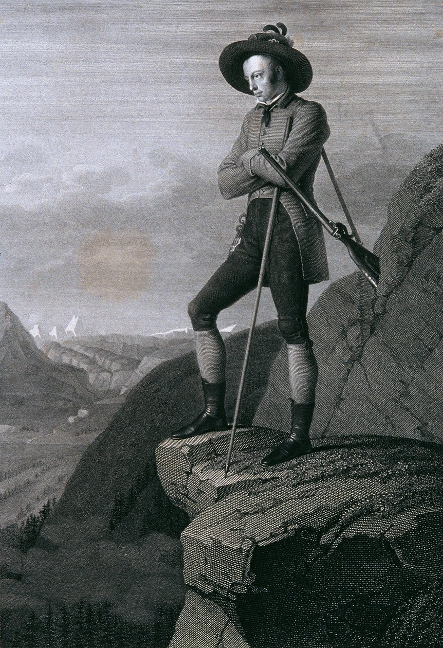 Archiduque Johann como cazador de rebecos de Blasius Höfel