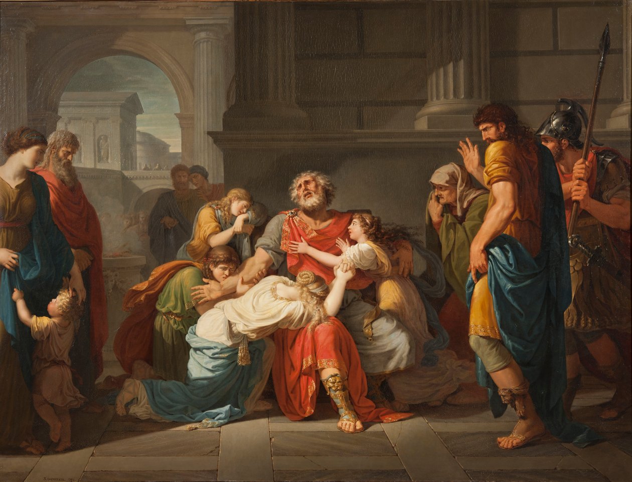 El ciego Edipo encomendando a sus hijos a los dioses de Benigne Gagneraux