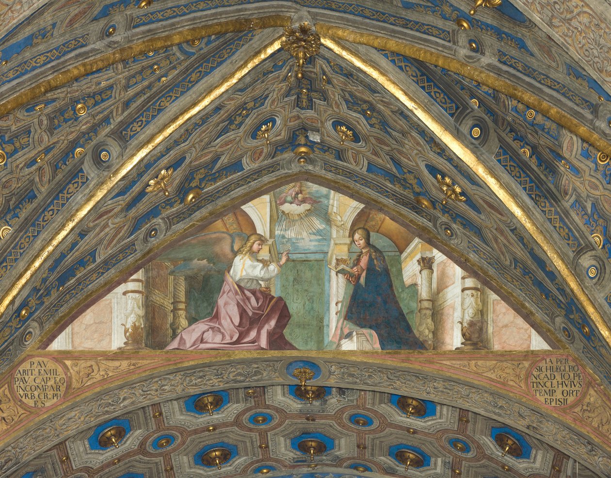 Ábside, Superarco, Anunciación de Boccaccio Boccaccino