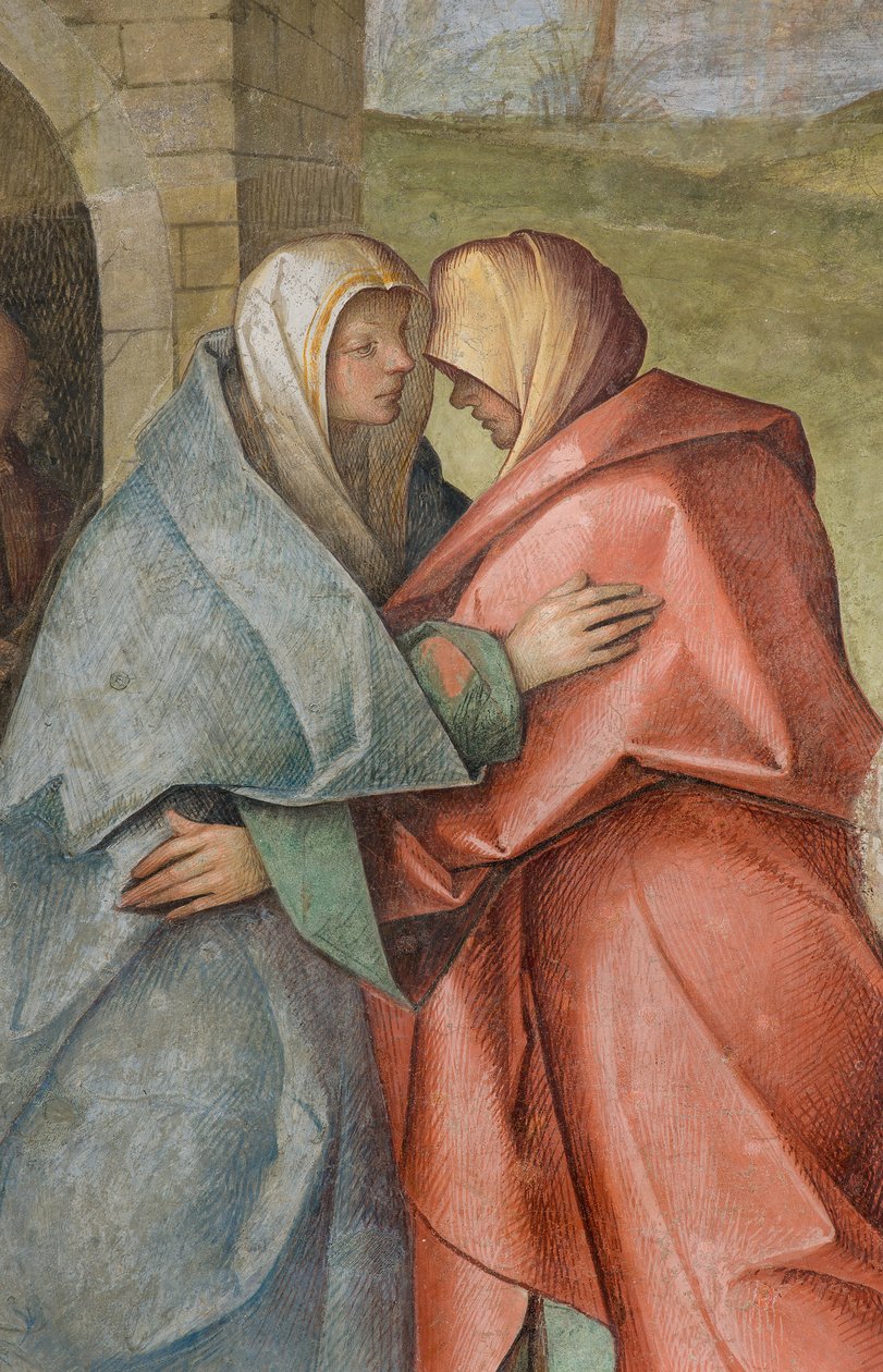 Nave central, Tercer tramo norte, Visitación, Boccaccio Boccaccino 1516-17 (detalle) de Boccaccio Boccaccino