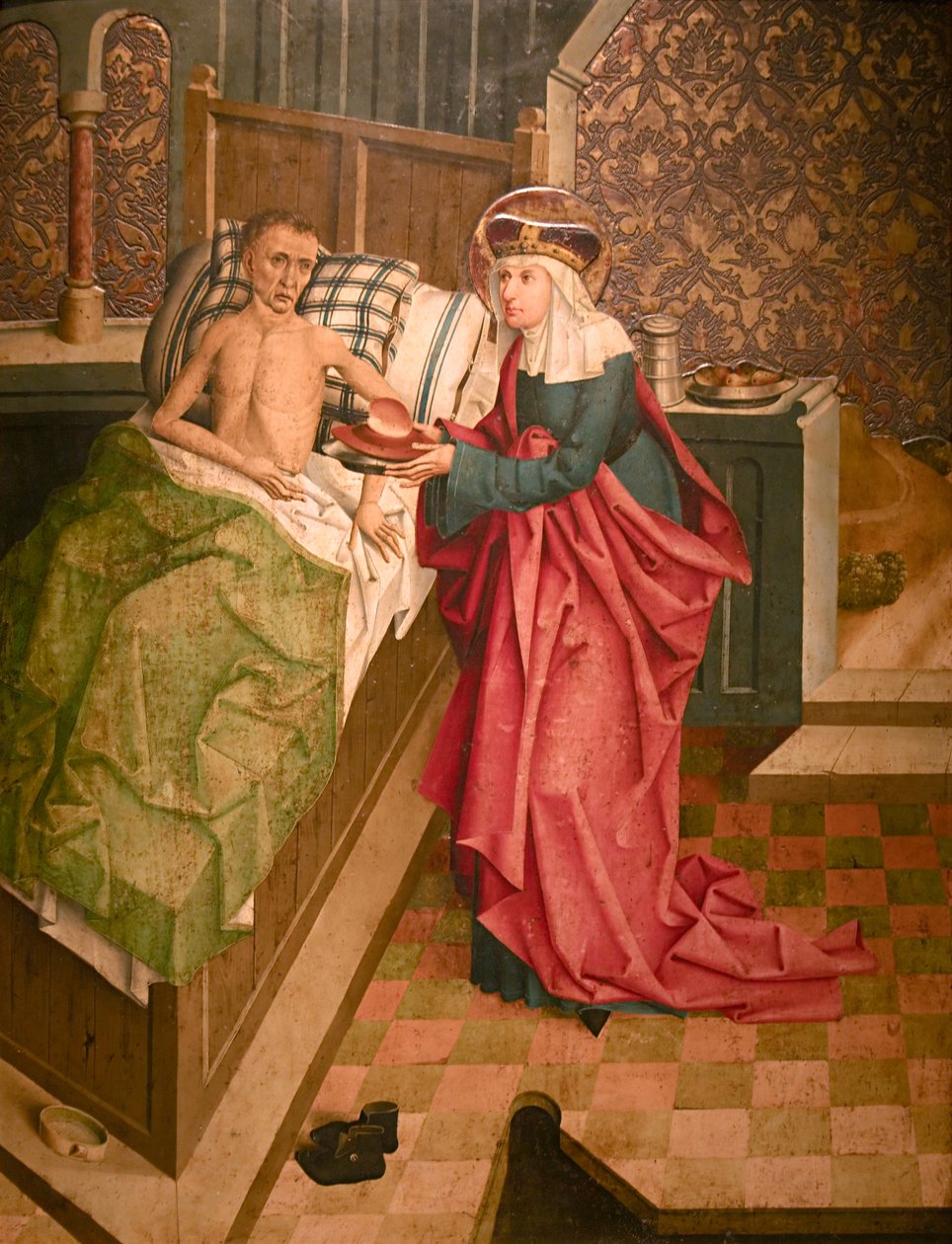 Santa Inés de Bohemia cuidando a los enfermos de Bohemian Master
