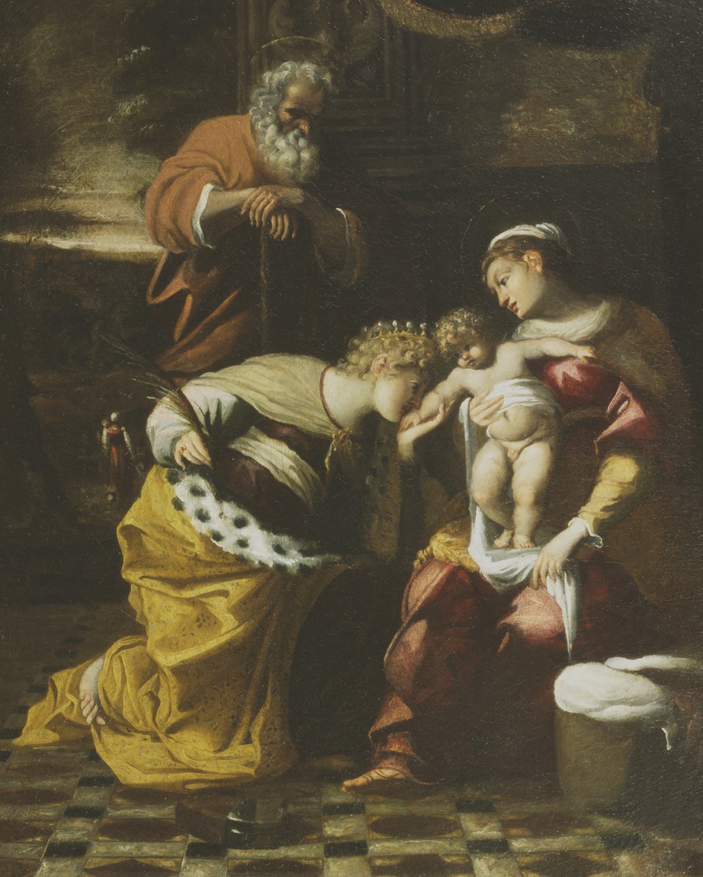 Matrimonio místico de Santa Catalina de Bolognese School