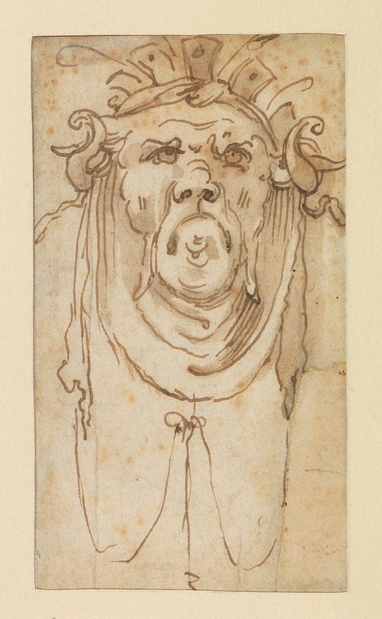 Máscara grotesca, siglo XVII de Bolognese School