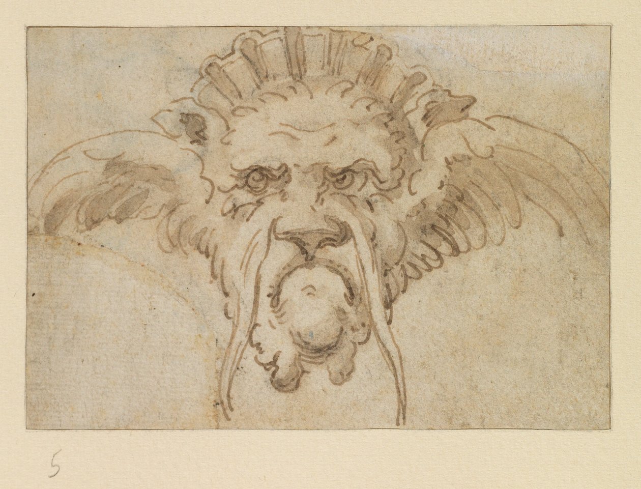 Máscara grotesca, siglo XVII de Bolognese School