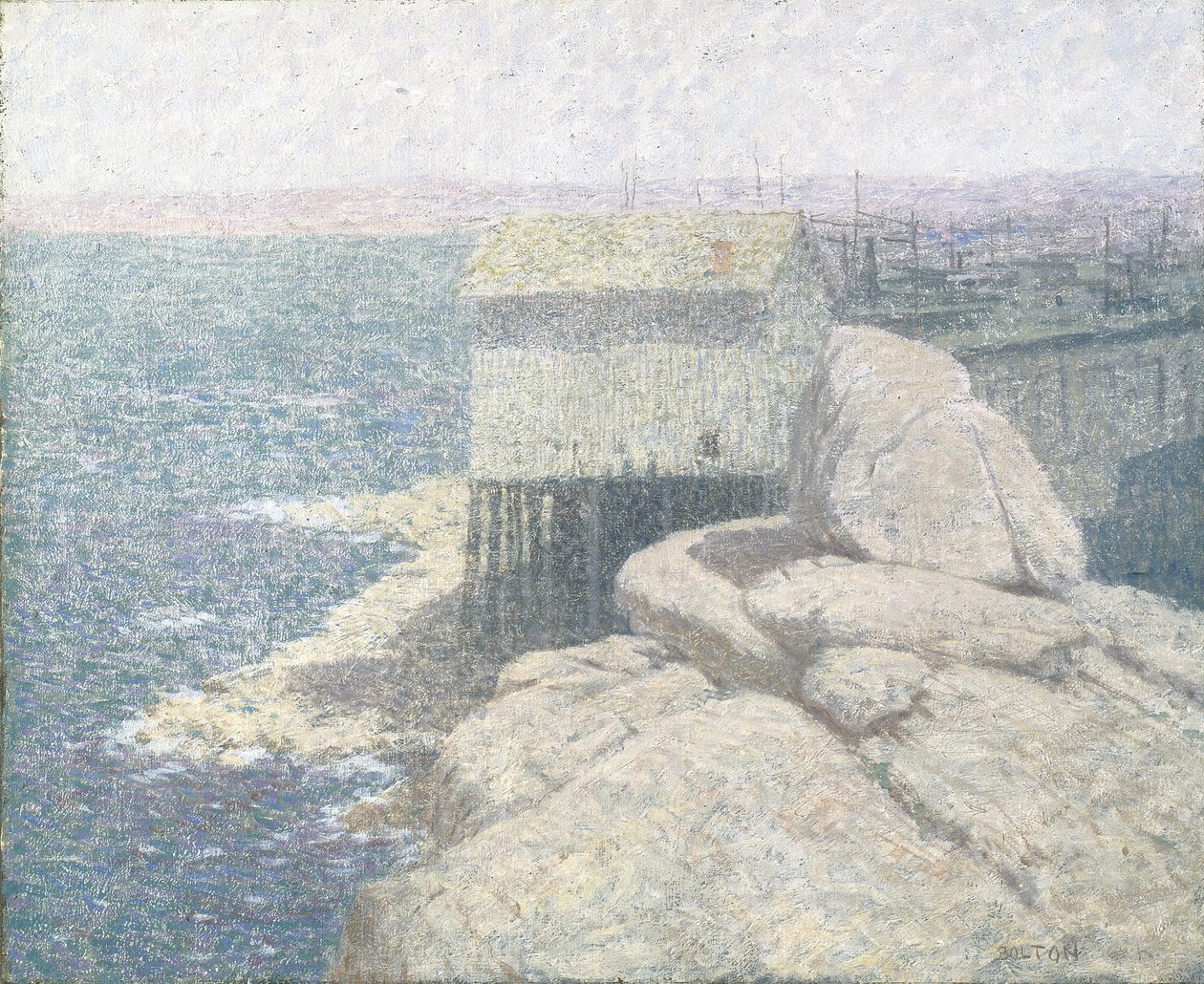 Chinese Fishing Village, Monterey Bay, California (óleo sobre lienzo) de Bolton Coit Brown