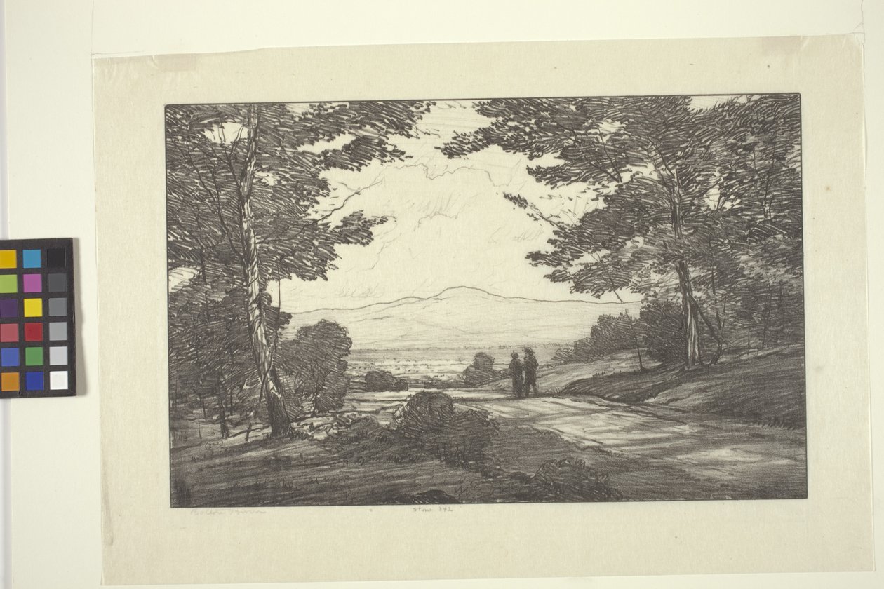 Montañas lejanas (tinta sobre papel) de Bolton Coit Brown