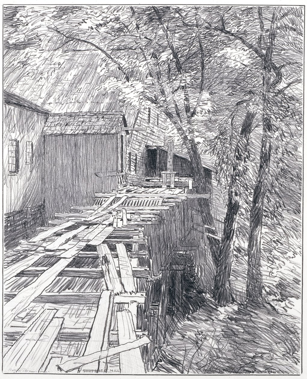 Molino de Shufelt (tinta sobre papel) de Bolton Coit Brown