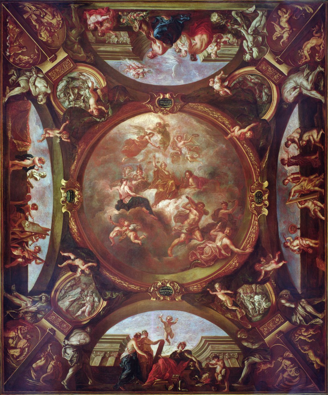 La justicia asegura la paz y protege las artes, estudio para el techo de la Segunda Cámara de Peticiones del Parlamento de París, 1688 de Bon de Boulogne