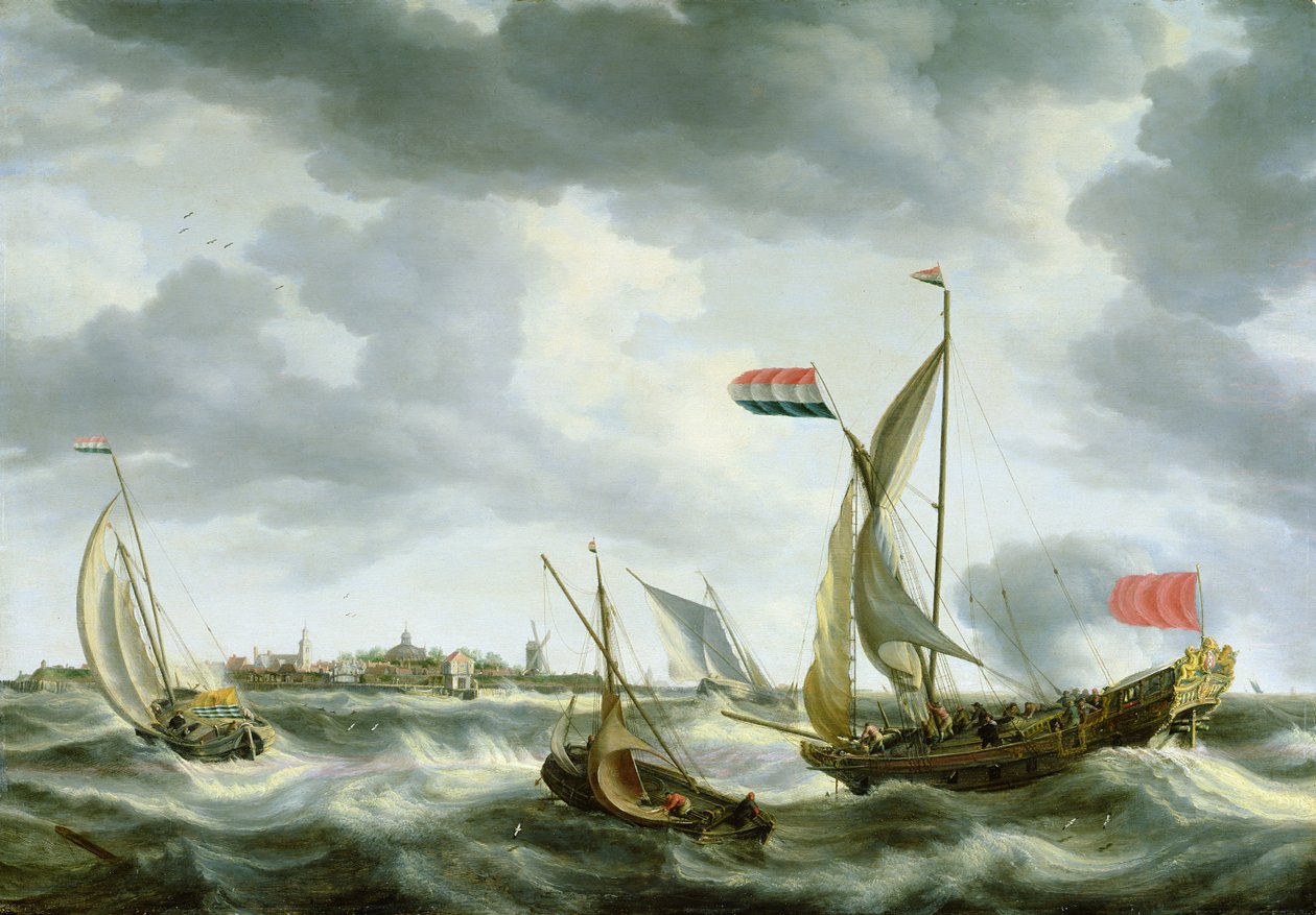 Barcos en el mar de Bonaventura Peeters