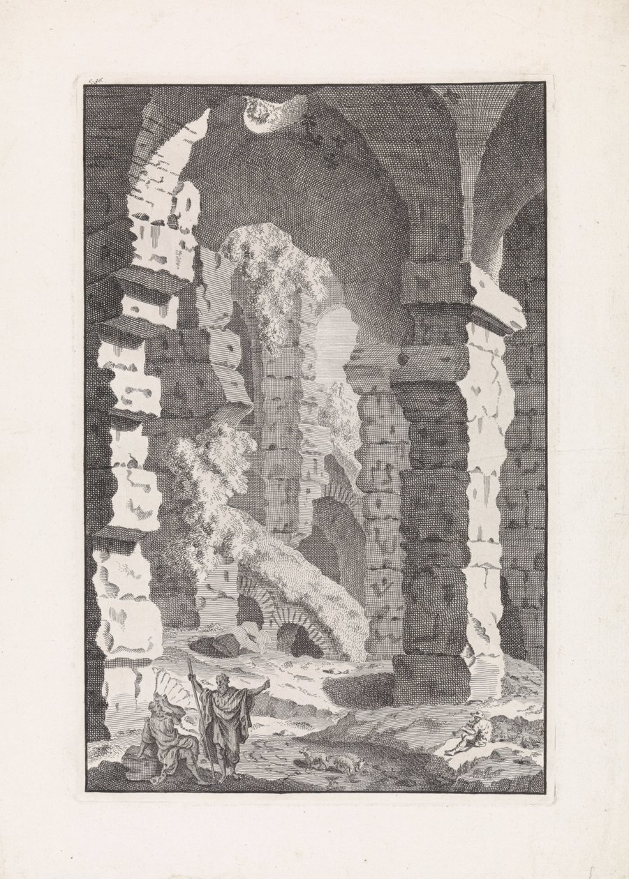 Pastor musical entre ruinas
Reliquiae antiquae urbis Romae (título de la serie) de Bonaventura van Overbeek