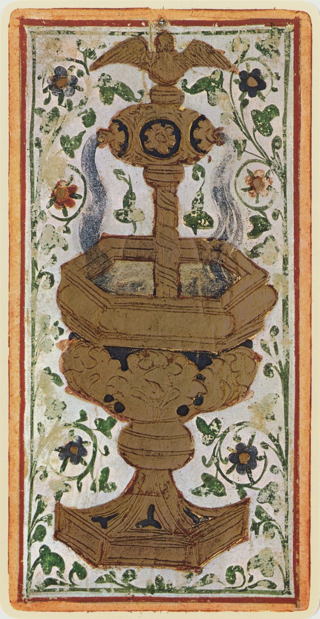 El As de Copas, facsímil de una carta del tarot del mazo 
