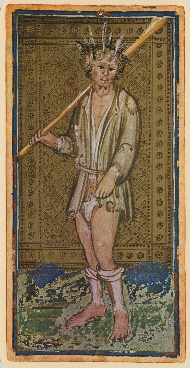 El Loco, facsímil de una carta del tarot del mazo 