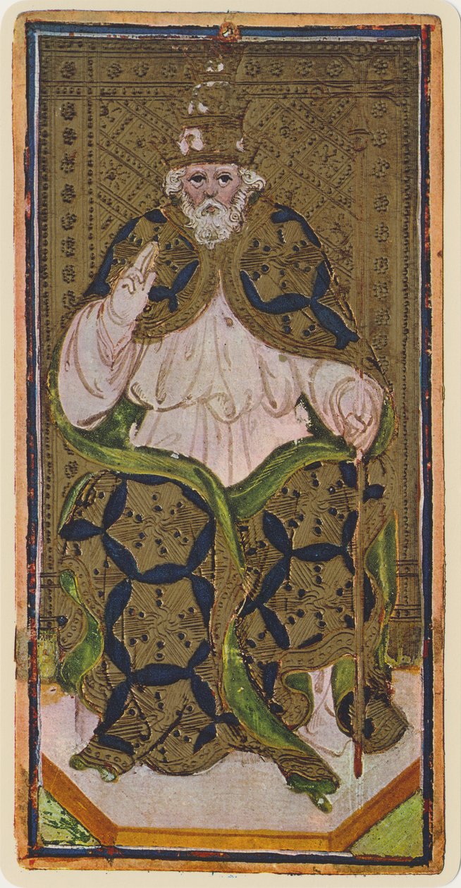 El Papa, facsímil de una carta de tarot del mazo 