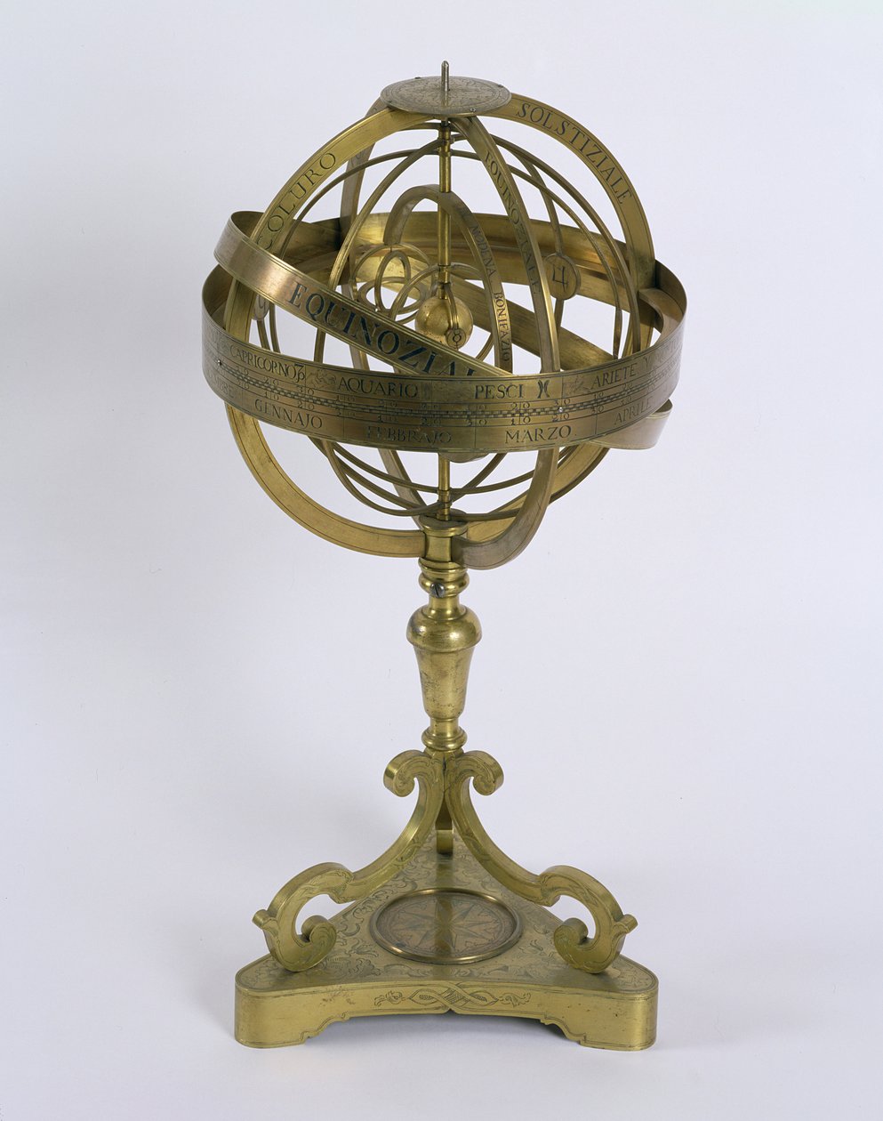 Una esfera armilar del sistema copernicano, 1764 de Bonifazio Borsari
