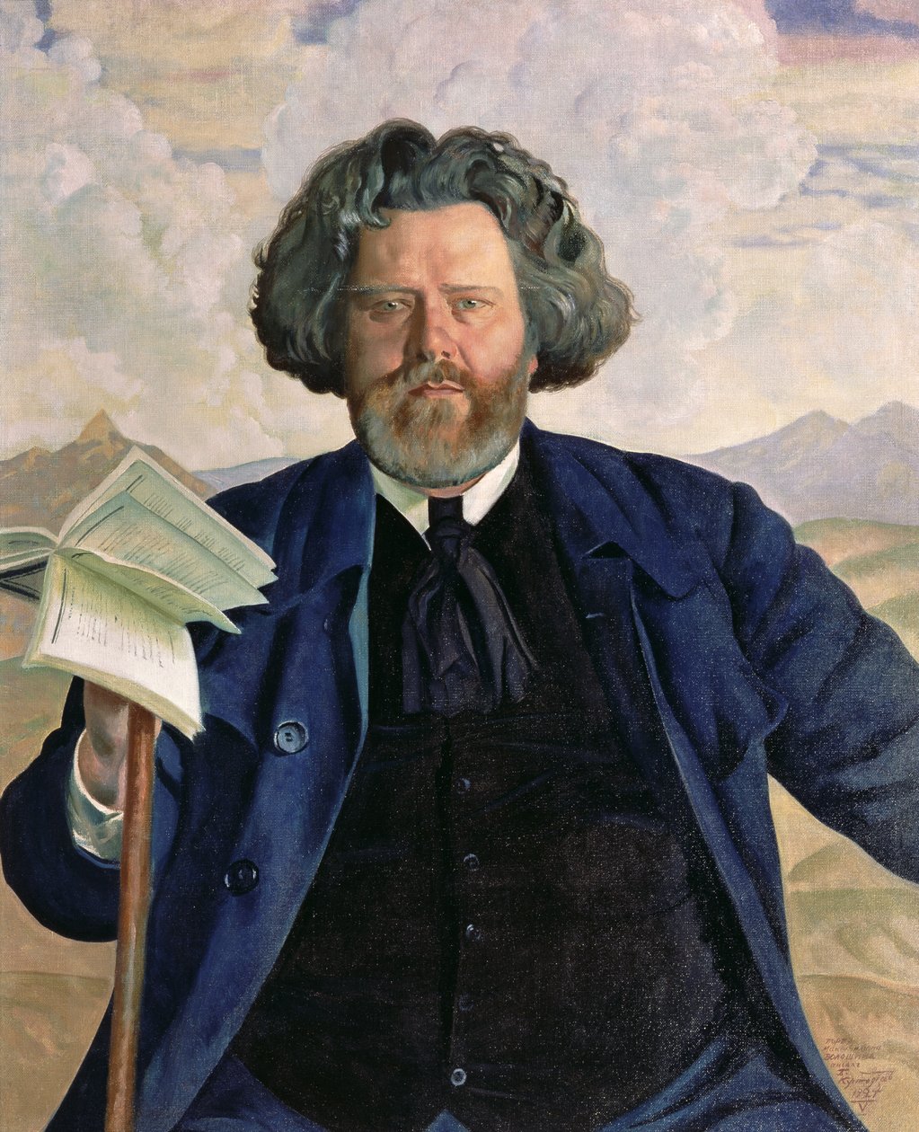 Retrato de Maximilian Voloshin (1877-1932) 1924 de Boris Mikhailovich Kustodiev