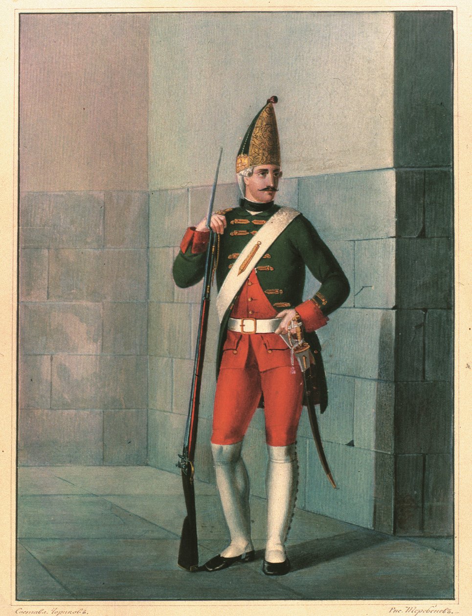 Granadero del Regimiento Izmailovsky en 1762, finales de la década de 1830 de Boris Artemyevich Chorikov