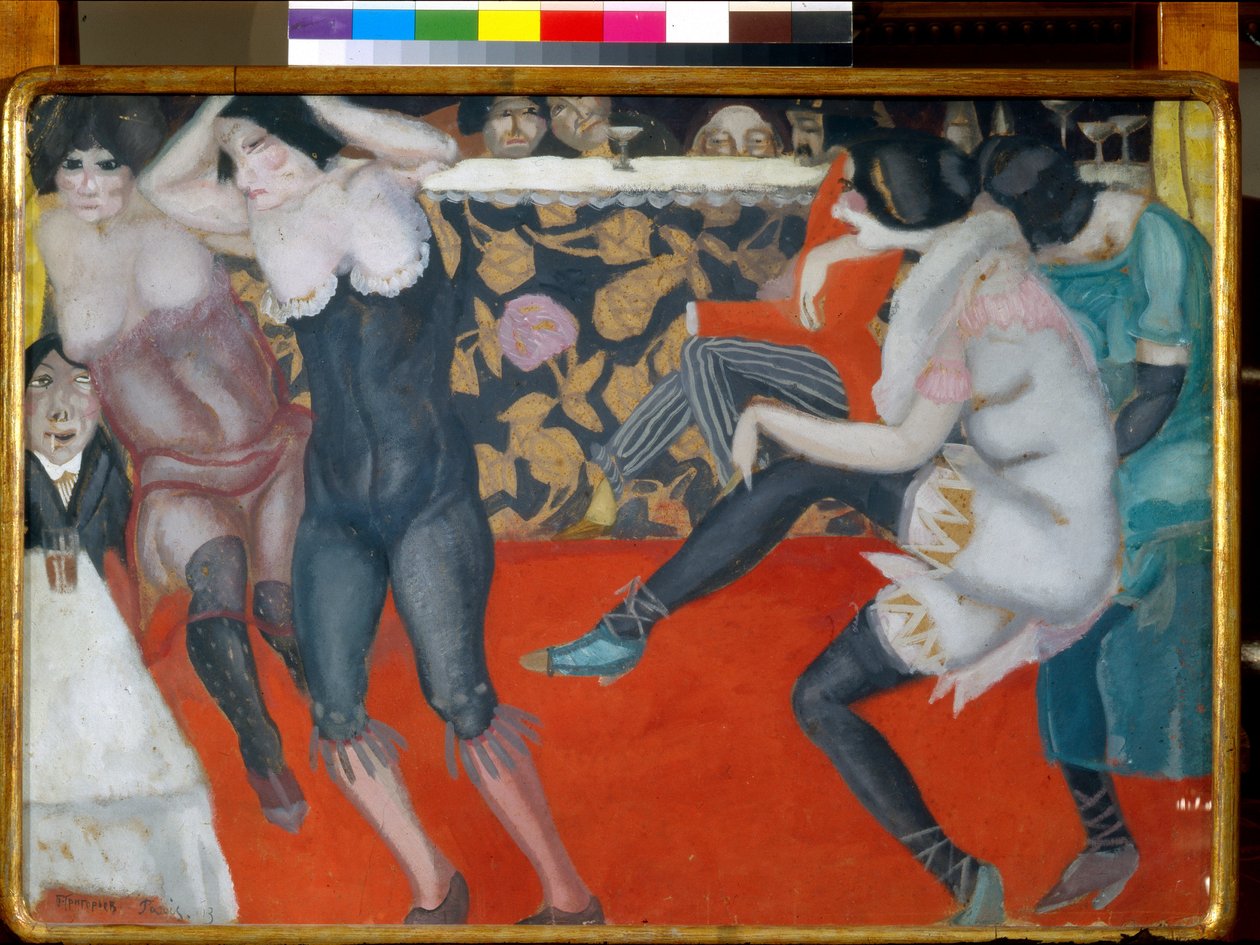 En el cabaret - Pintura de Boris Dmitryevich Grigoriev (1886-1939) óleo sobre lienzo (61x80 cm) de Boris Dmitrievich Grigoriev