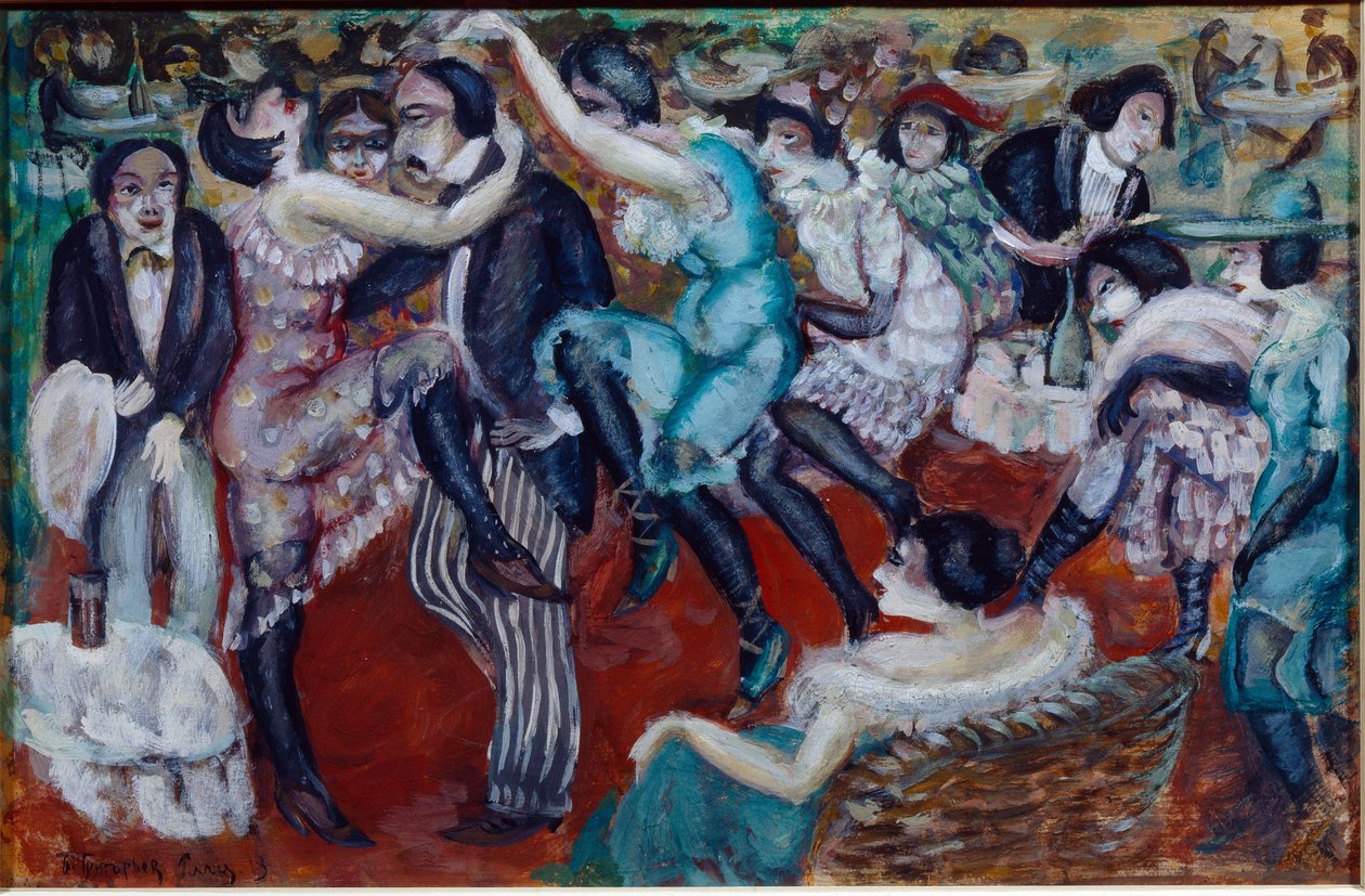 ""Singing Cafe"" (Singing Cafe) - Pintura de Boris Dmitrievich Grigoriev (1886-1939) de Boris Dmitrievich Grigoriev