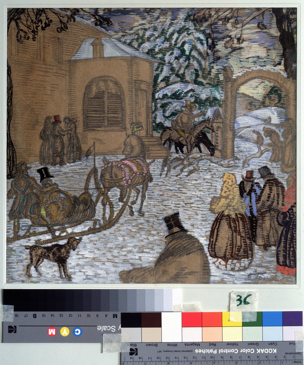 Ilustración para la novela Dubrovsky de Alexander Pushkin (1799-1837) (Ilustración para la novela Dubrovsky de A. Pushkin). Obra de Boris Dmitryevich Grigoriev (1886-1939), acuarela, gouache, tinta y lápiz sobre papel de Boris Dmitrievich Grigoriev