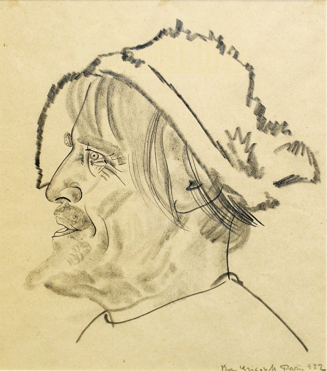 Konstantin Stanislavsky como Satin en la obra Los Bajos Fondos de M. Gorky, 1922 de Boris Dmitrievich Grigoriev