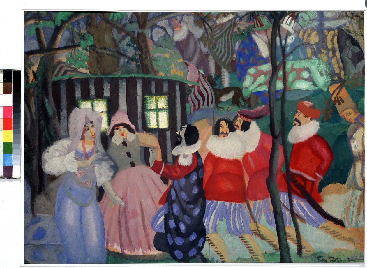 Los Conquistadores (The Conquerors). Obra de Boris Dmitrievich Grigoriev (1886-1939), gouache sobre cartón de Boris Dmitrievich Grigoriev