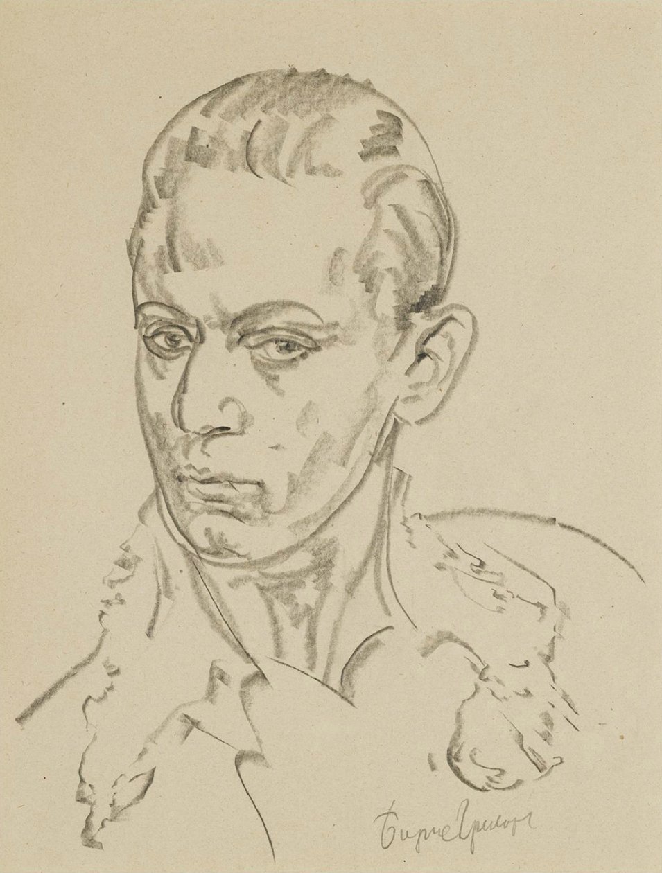 Retrato del bailarín y coreógrafo Sergey Lifar 1905-1986 de Boris Dmitrievich Grigoriev