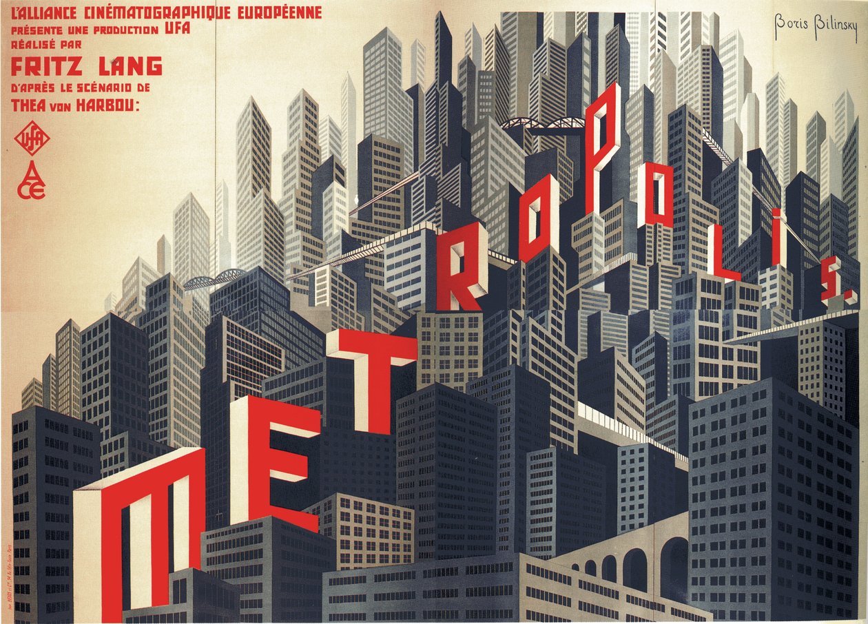 Póster de la película Metrópolis de Fritz Lang de Boris Konstantinovich Bilinsky