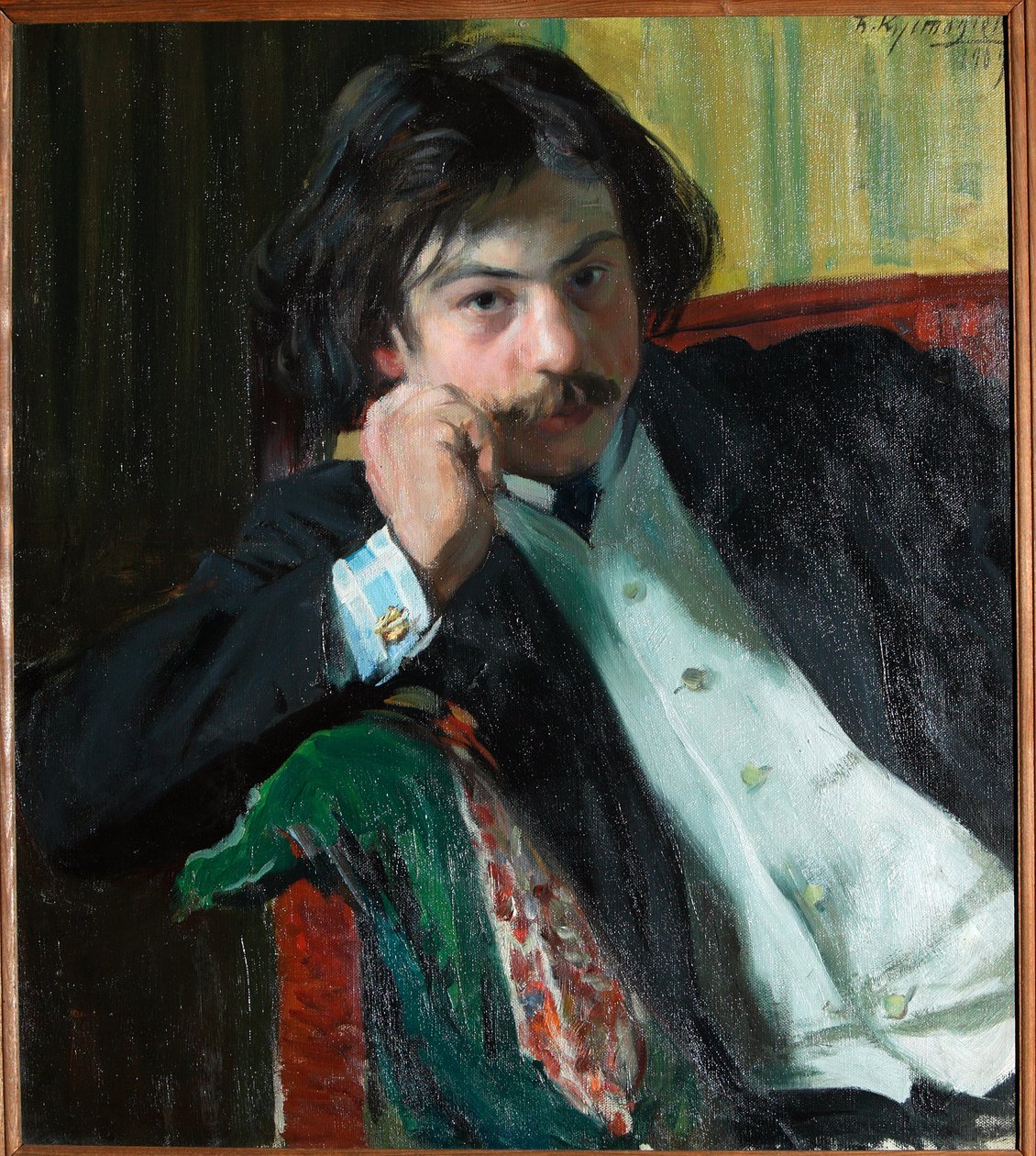 Retrato del poeta Janko Lavrin (1887-1986). Pintura de Boris Michailovich Kustodiev (Kustodiev) (1878-1927), huile sir toile de Boris Mikhailovich Kustodiev