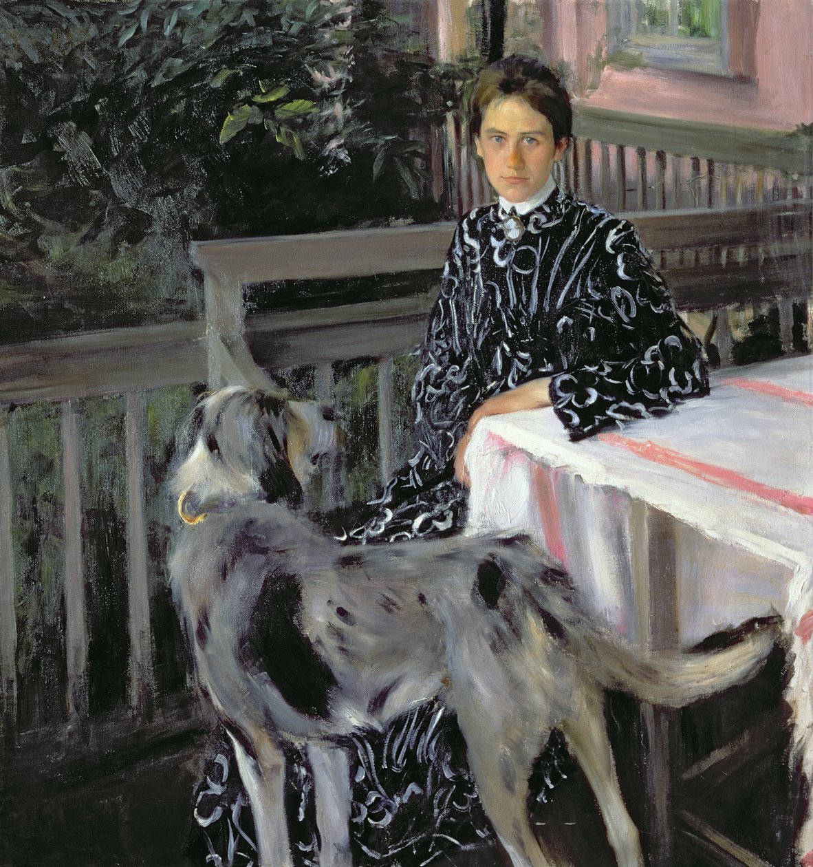 Retrato de Yulia Yevstafievna Kustodieva, la esposa del artista, 1903 de Boris Mikhailovich Kustodiev