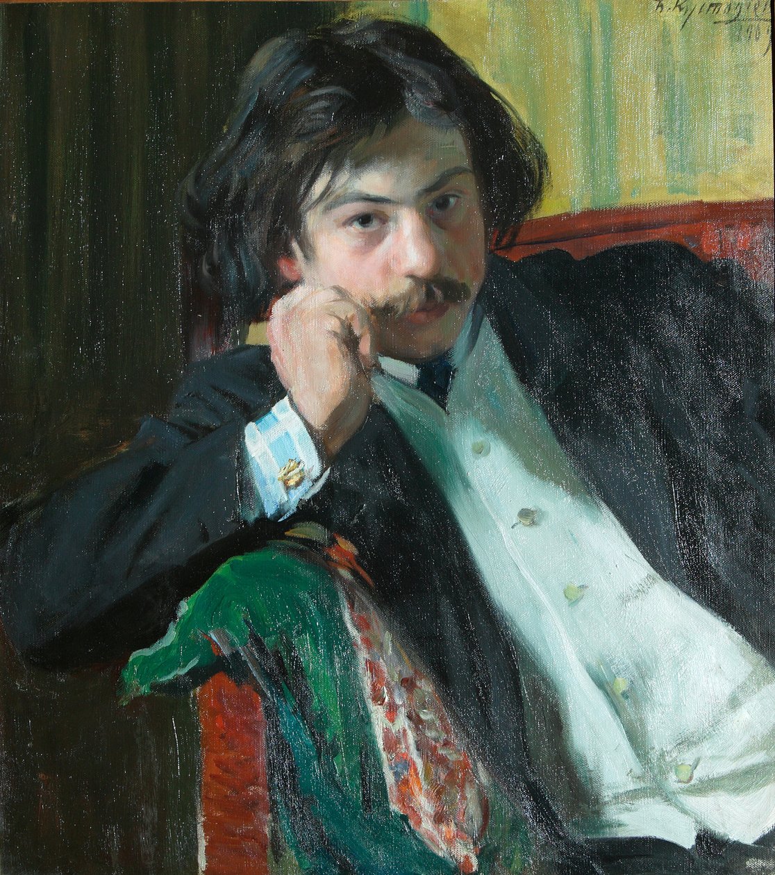 Retrato del poeta Janko Lavrin de Boris Mikhailovich Kustodiev