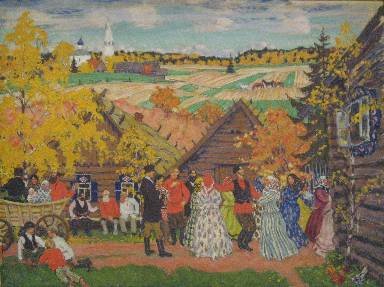 Festival del pueblo, 1924 de Boris Mikhailovich Kustodiev