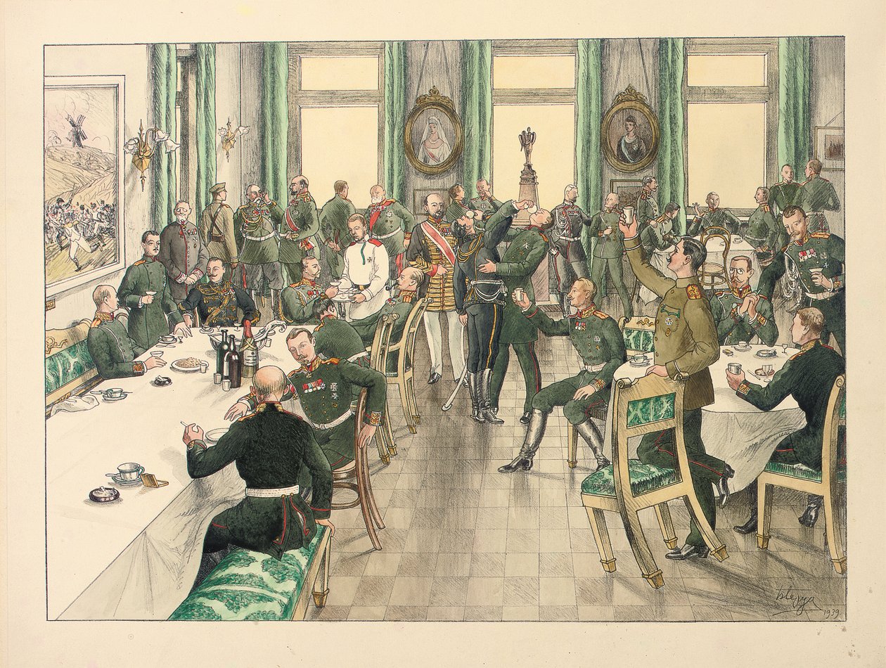 El tradicional desayuno celebrado para conmemorar la batalla de Telish en la que participó el Regimiento de Guardias Egerski el 12 de octubre de 1877 de Boris V. de Heroys